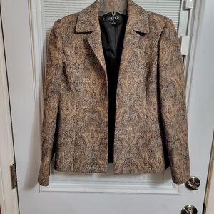 Kasper Petite Blazer Jacket Women Size 2P Lined Long Sleeve Beigeish